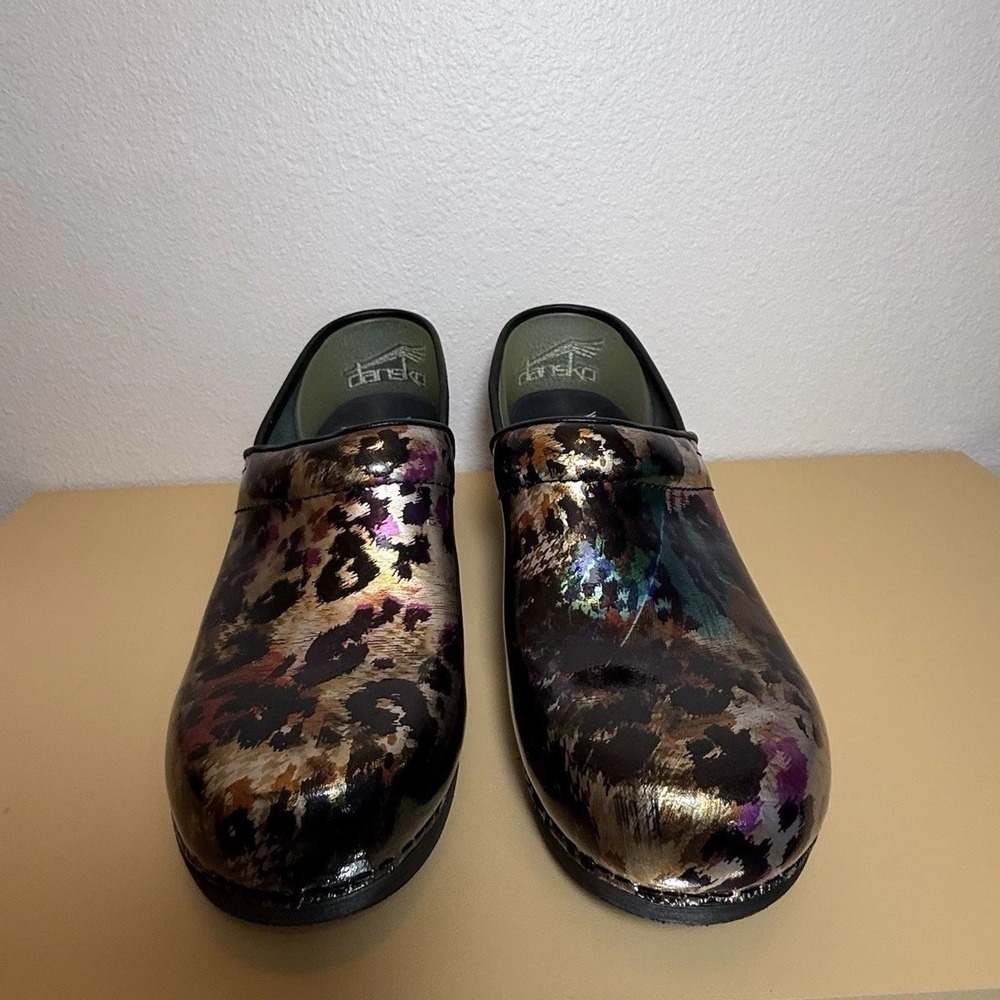 NEW Box Dansko XP 2.0 Clog Multi Color Leopard Swirl Nurse Doctor EU 38 US 7.5/8 - Picture 12 of 16